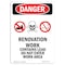 Signmission Safety Sign, OSHA Danger, 24" Height, Renovation Work Contains, Portrait OS-DS-D-1824-V-1753 - alternate 1